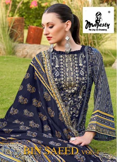 Bin Saeed Lawn Collection Vol 4 By Majesty Pakistani Suits Wholesale Market In Surat
